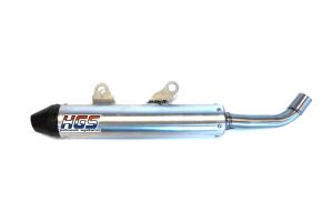 HGS uitlaatdemper aluminium zilver met carbon eindkap KTM/Husqvarna/Gas Gas 125cc 2023-