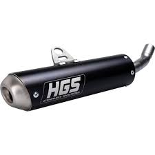 HGS uitlaatdemper aluminium zwart KTM SX 50 2024- & Husqvarna TC 50 2024- & Gas Gas MC 50 2024-