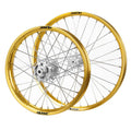 Excel voorwiel compleet gele velg + Haan Wheels zilvere naaf 19-1.40 Suzuki RM 80/85 1997-