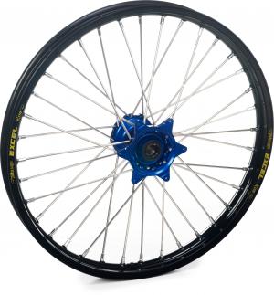 Excel voorwiel compleet zwarte velg + Haan Wheels blauwe naaf 17-1.40 KTM SX 85 kleine wielen 12- & Husqvarna TC 85 14-