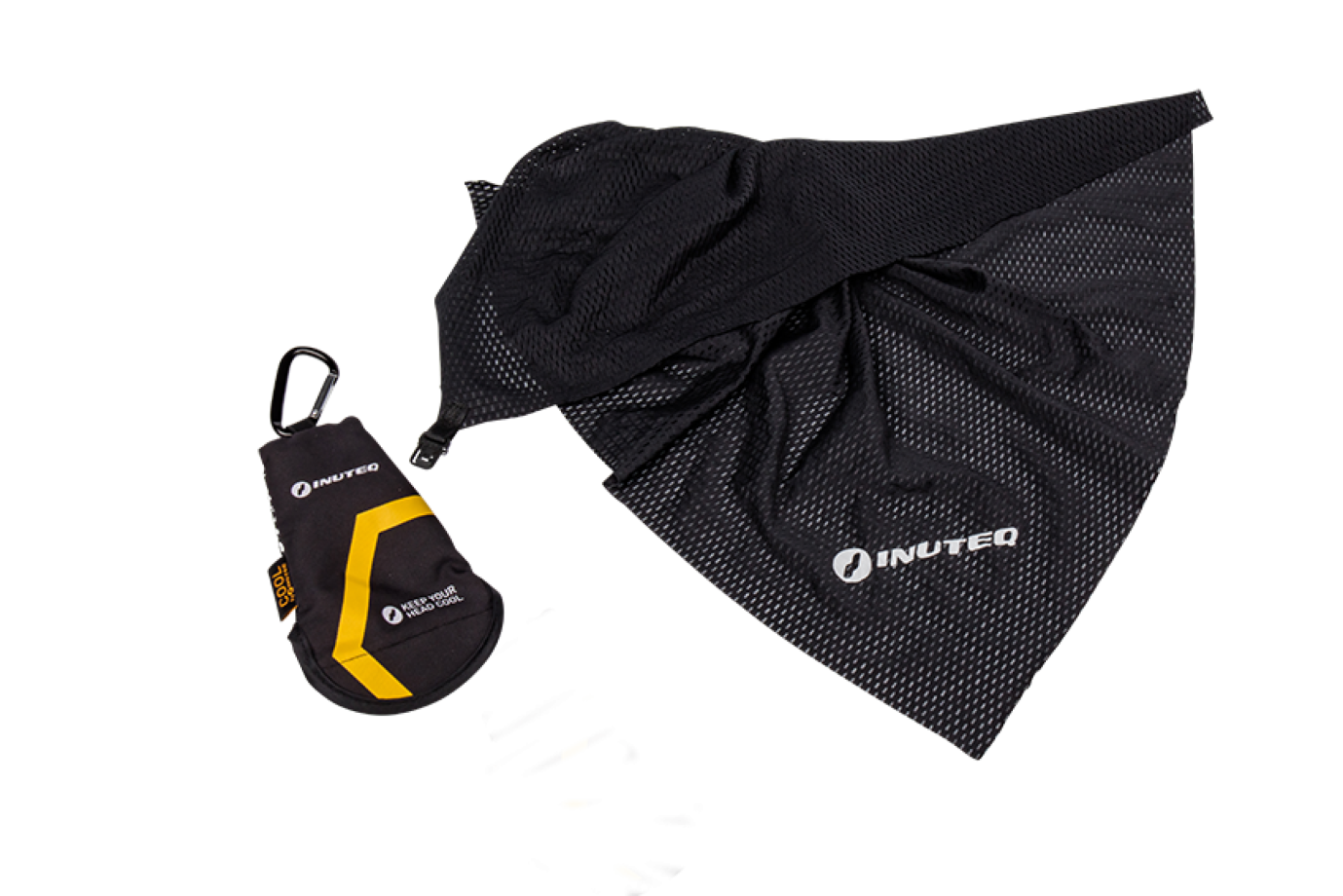 Inuteq Koel handdoek ( voor reizen ) Zwart met UV bescherming