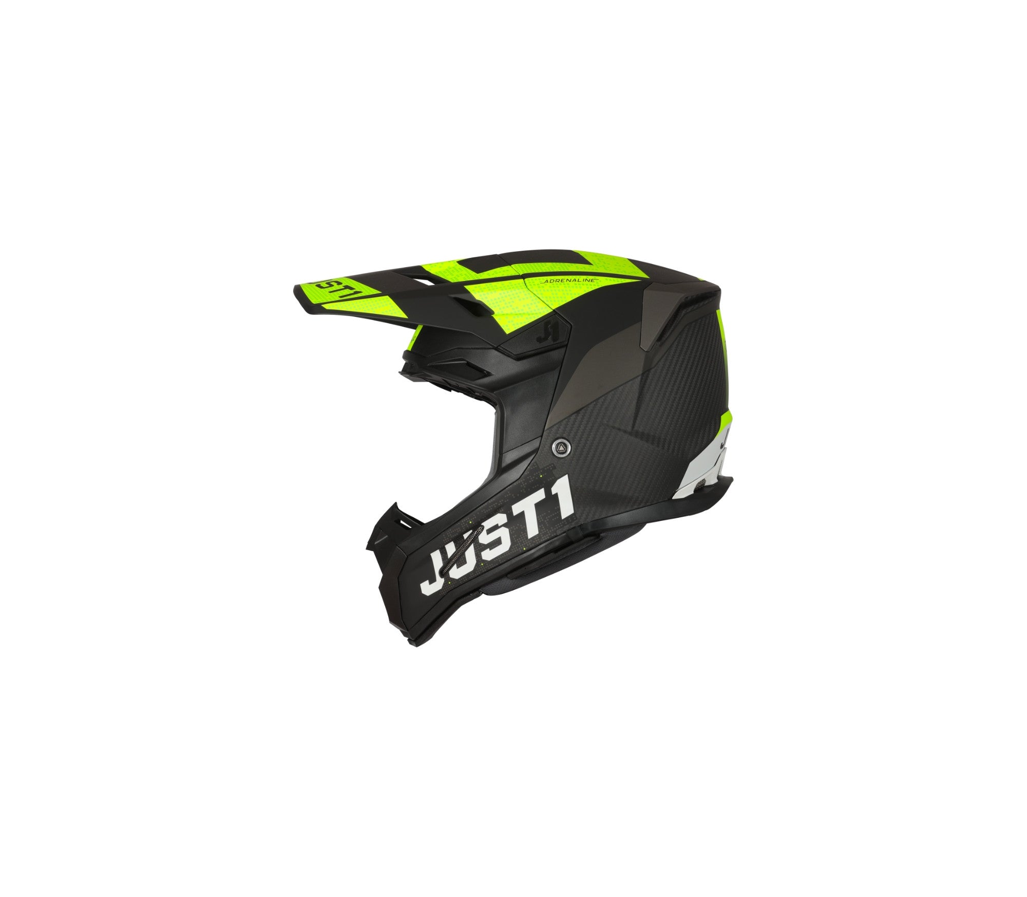 Just1 J-22 Adrenaline Zwart/Fluor Geel/Carbon crosshelm Maat M