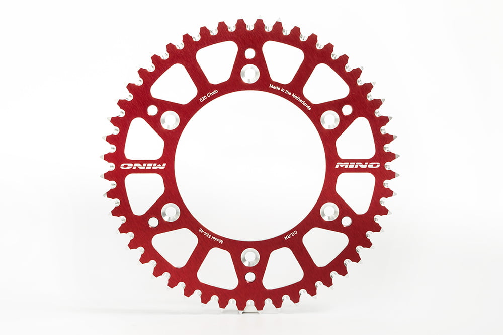 Mino achtertandwiel 52 tands aluminium rood KTM SX/SX-F/EXC/EXC-F 90- & Husqvarna TC/FC/FE/TE 125/150/250/350/450/501 14-