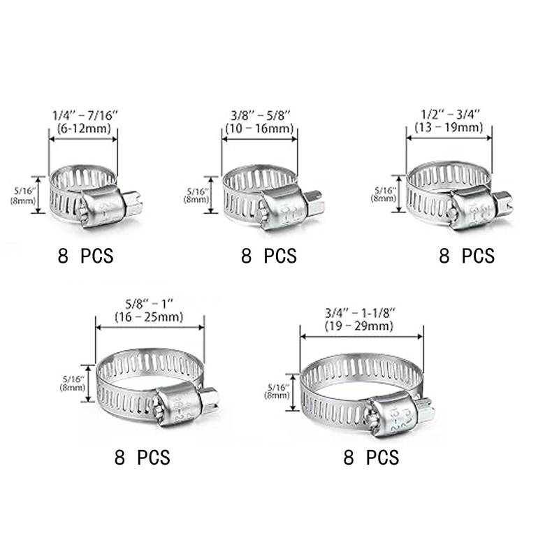 Airtime slangenklemmen set roest vrij staal 40 stuks 6mm - 29mm